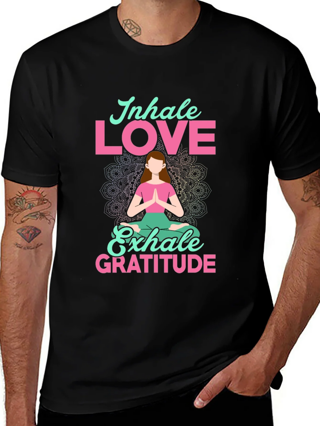 Inhale Love Exhale Gratitude T-Shirt - Yoga Meditation Tee product image 1