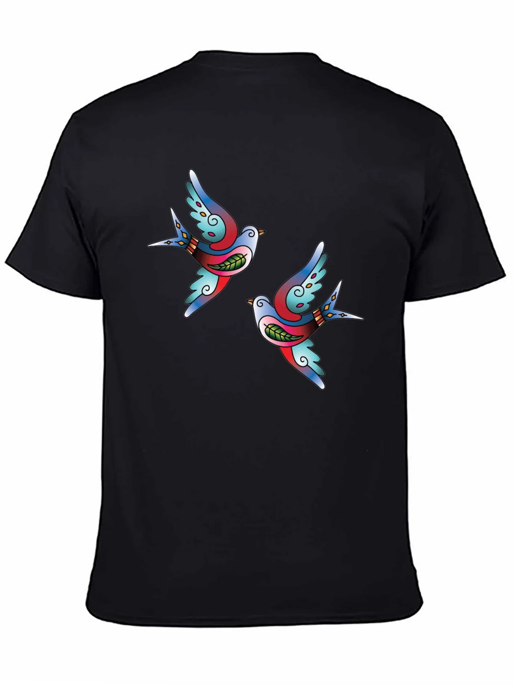 Swallow Tattoo Graphic Black T-Shirt product image 7