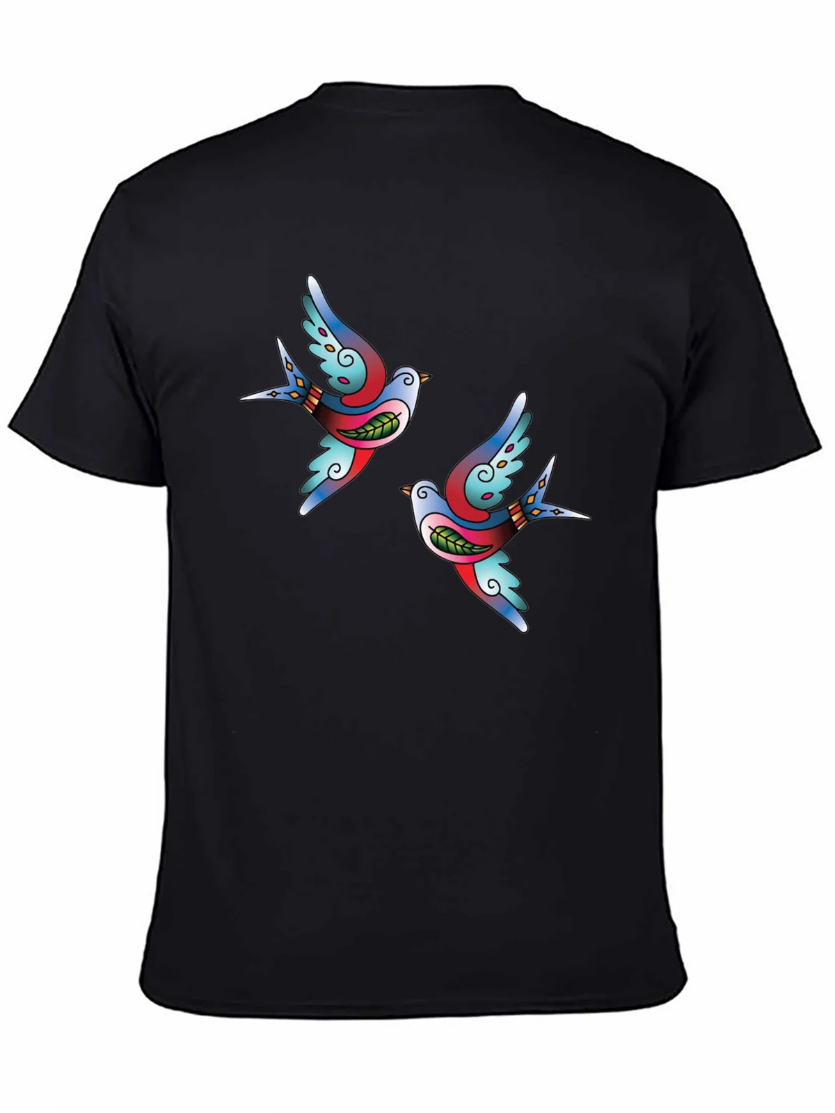 Swallow Tattoo Graphic Black T-Shirt product image 7