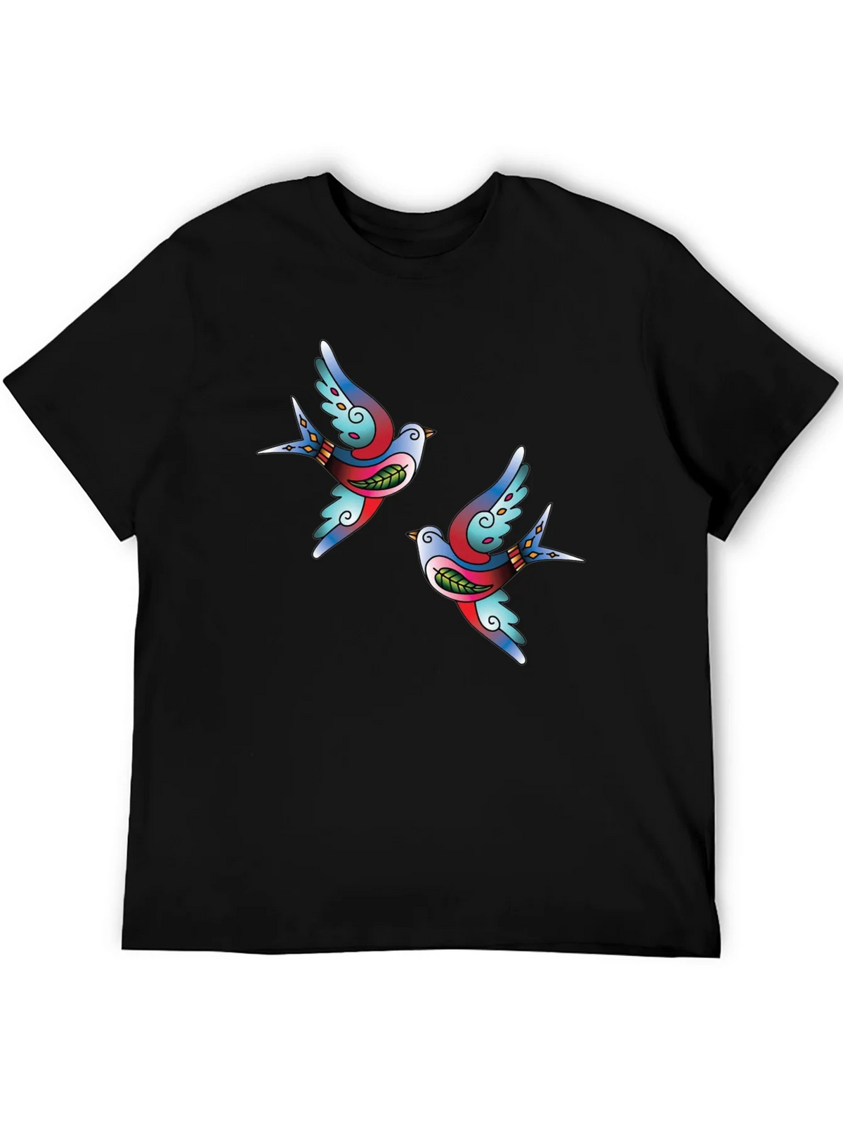 Swallow Tattoo Graphic Black T-Shirt product image 8
