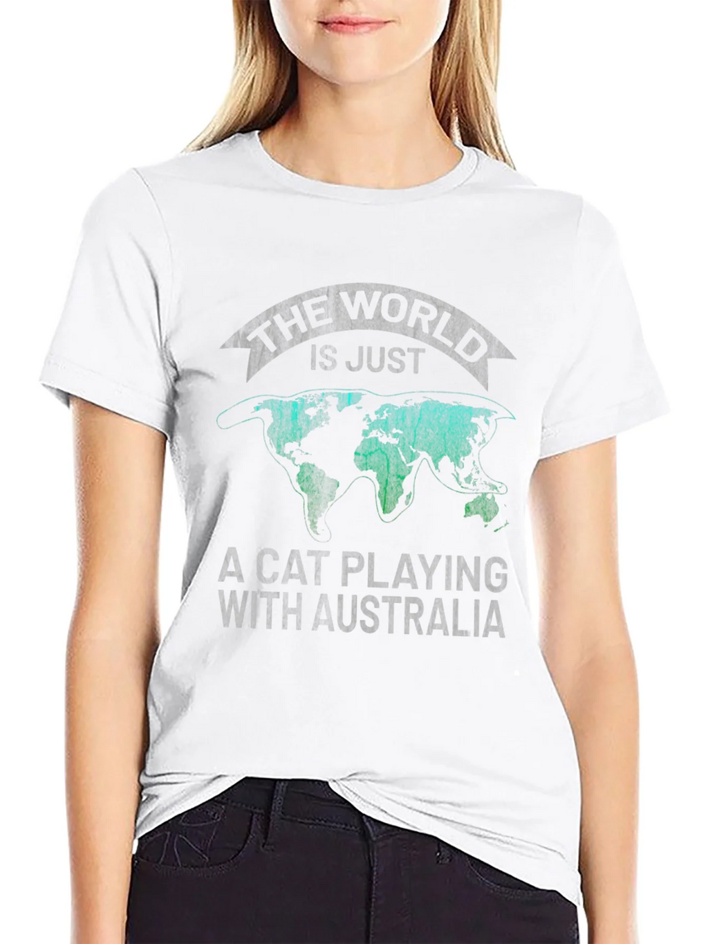The World is Just a Cat Playing with Australia T-Shirt product image 11
