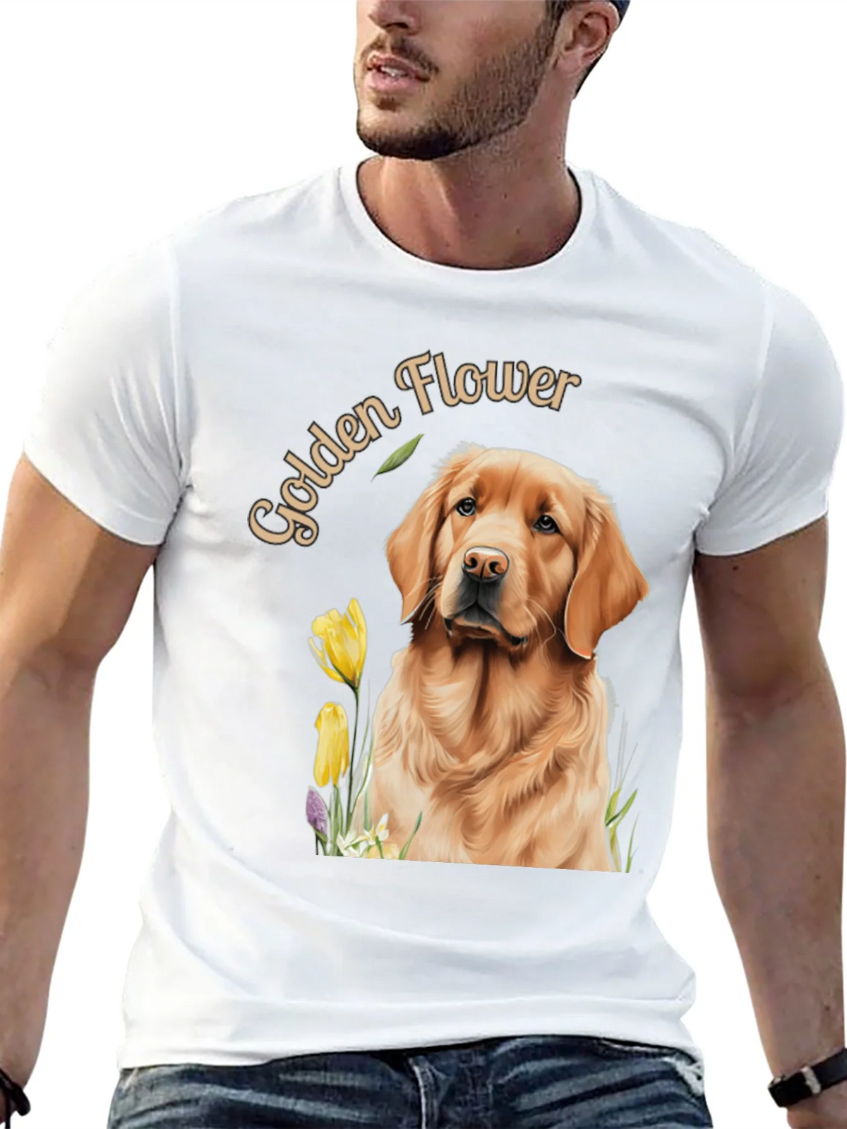 Golden Flower Dog Graphic Tee product image 4