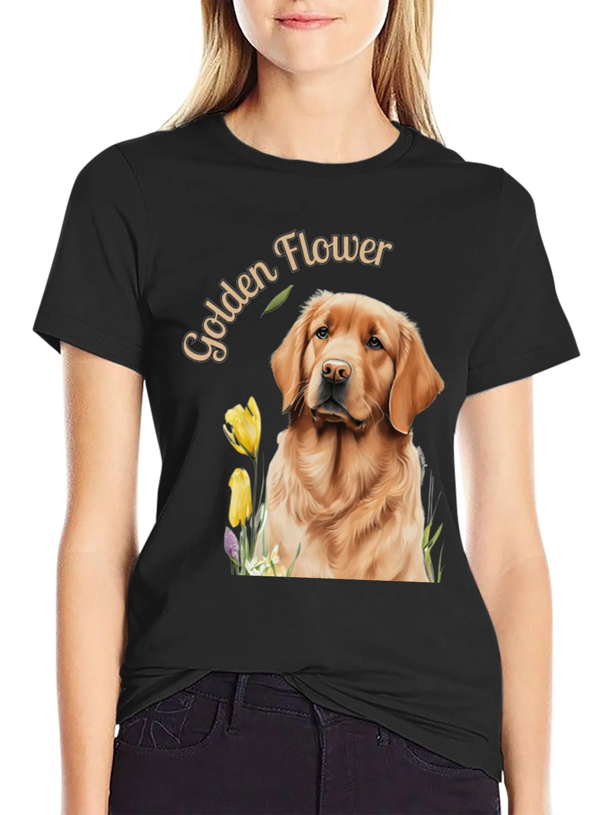 Golden Flower Dog Graphic Tee product image 5