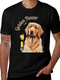 Golden Flower Dog Graphic Tee product image 1