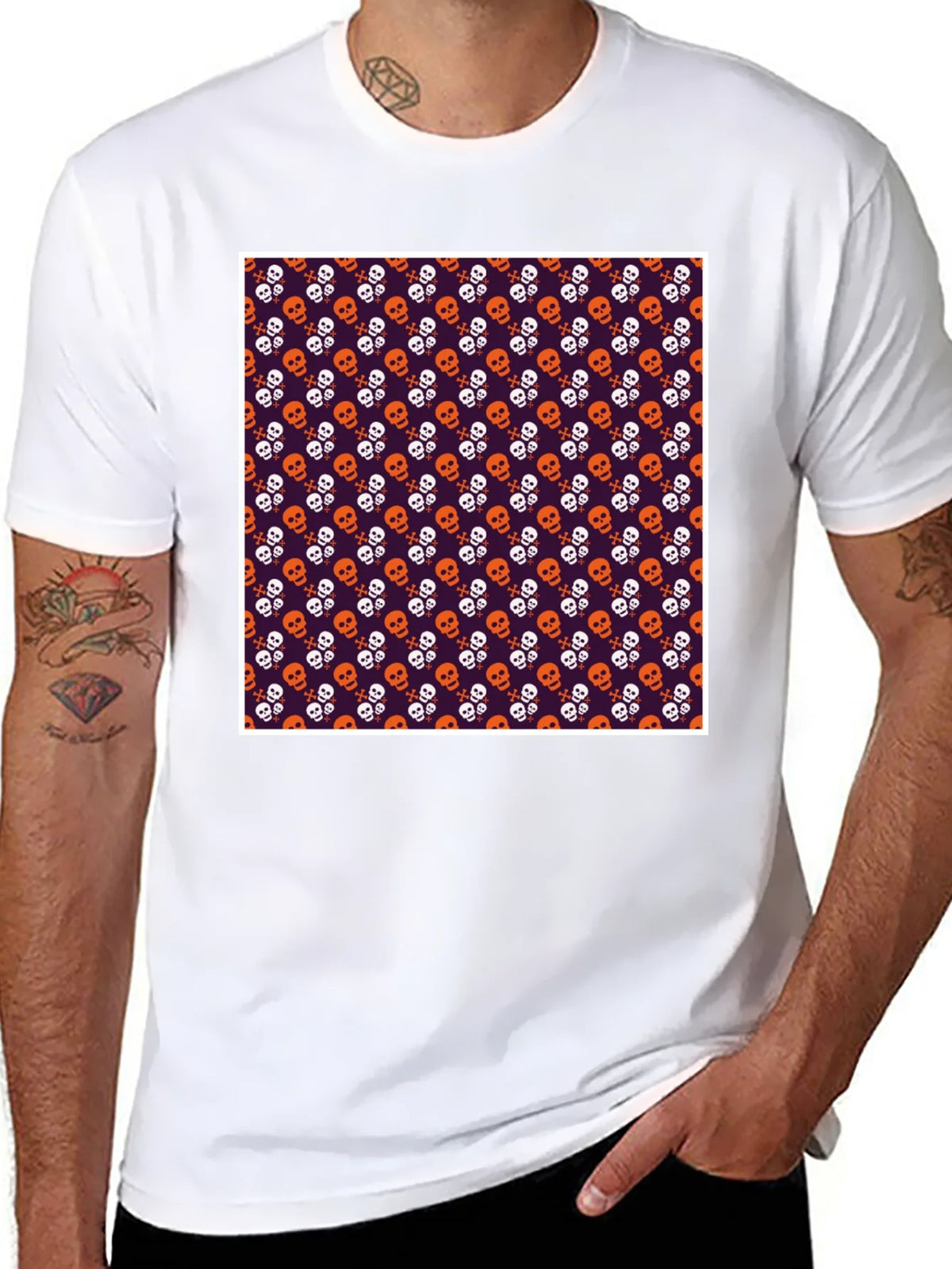 Skull Pattern T-Shirt - Halloween Style product image 10