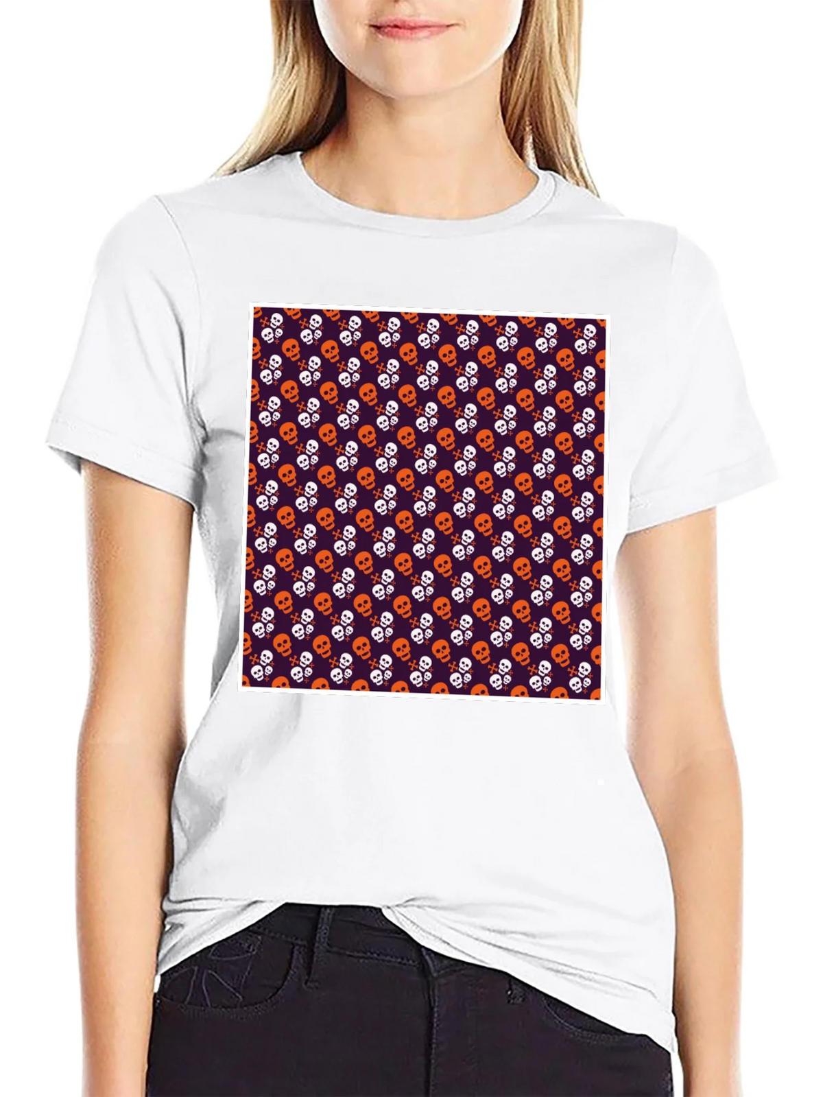 Skull Pattern T-Shirt - Halloween Style product image 11