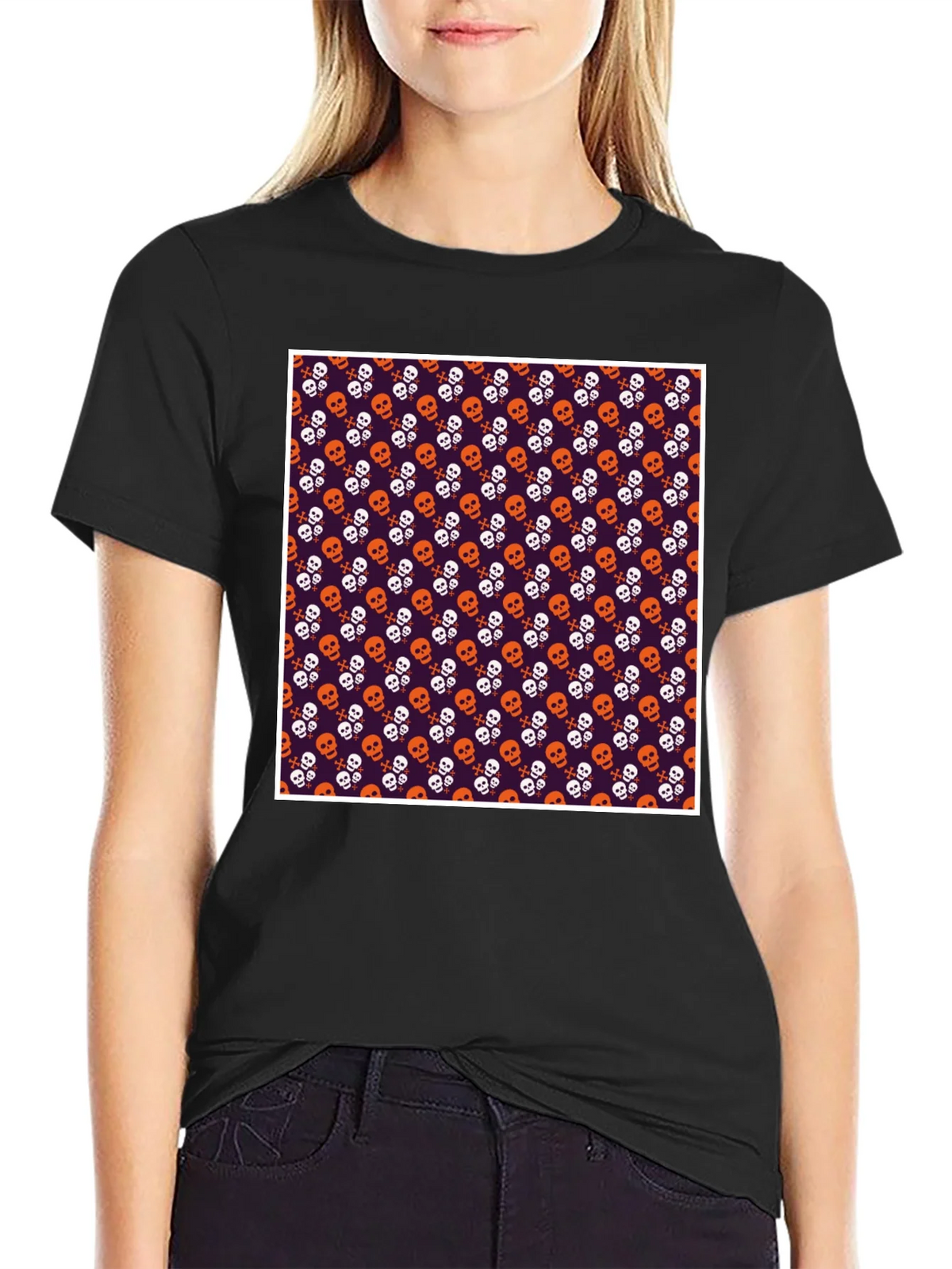 Skull Pattern T-Shirt - Halloween Style product image 5