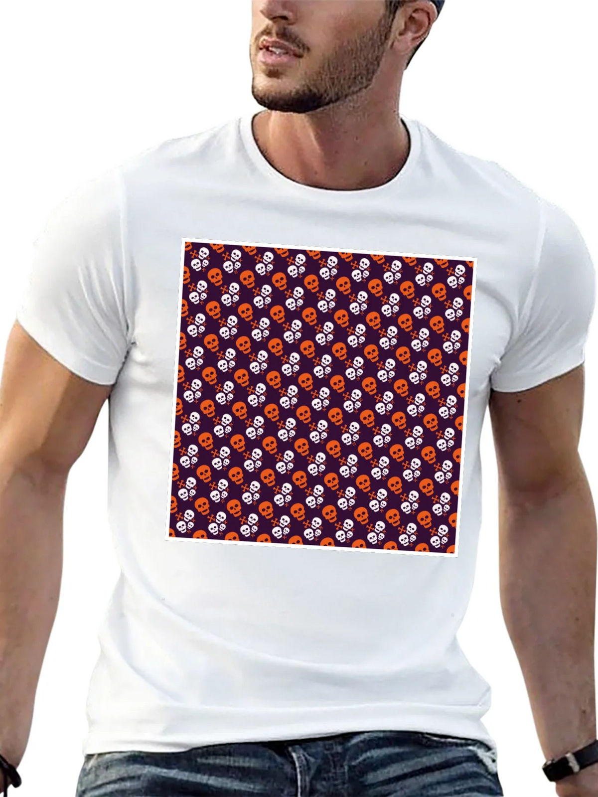 Skull Pattern T-Shirt - Halloween Style product image 4