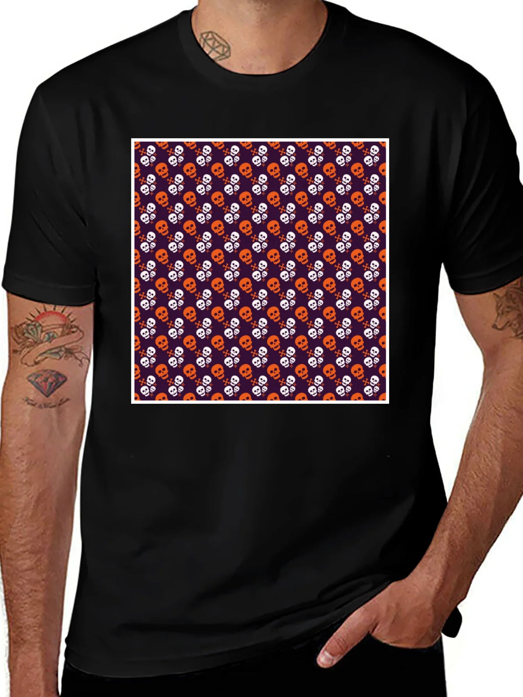 Skull Pattern T-Shirt - Halloween Style product image 1
