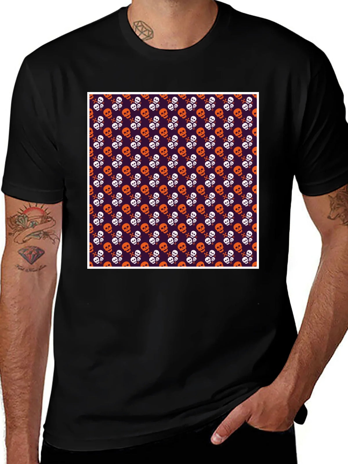 Skull Pattern T-Shirt - Halloween Style product image 1