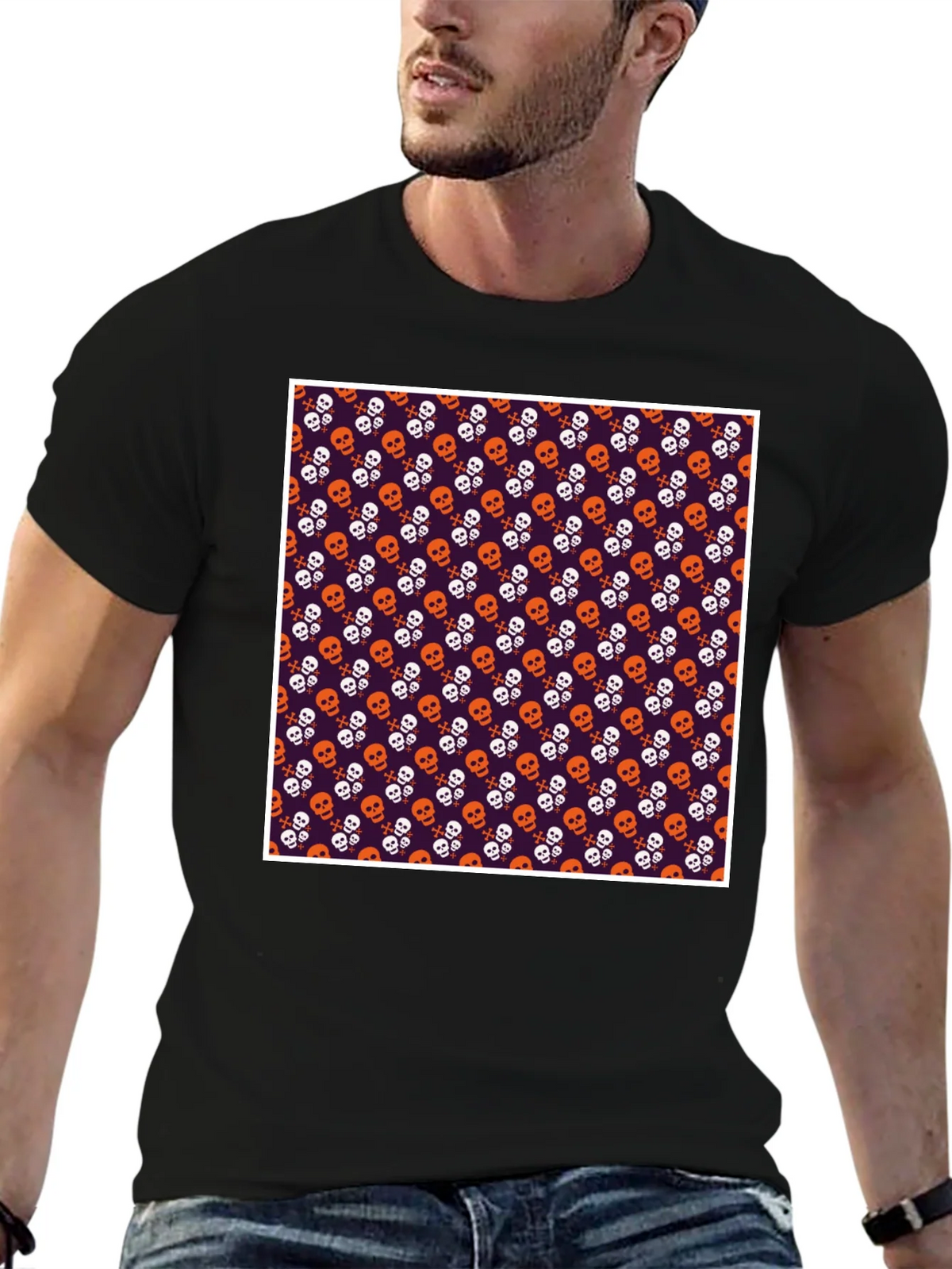 Skull Pattern T-Shirt - Halloween Style product image 9