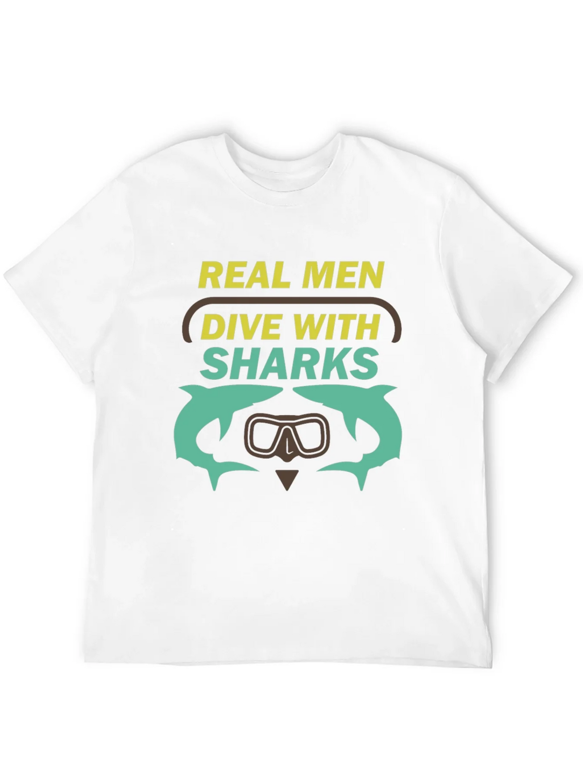 Real Men Dive With Sharks Graphic T-Shirt product image 3