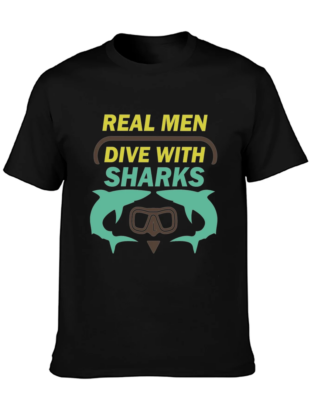 Real Men Dive With Sharks Graphic T-Shirt product image 6