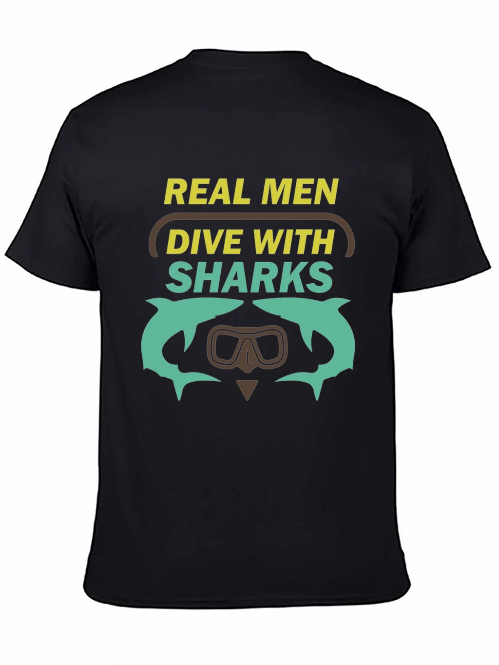Real Men Dive With Sharks Graphic T-Shirt product image 7