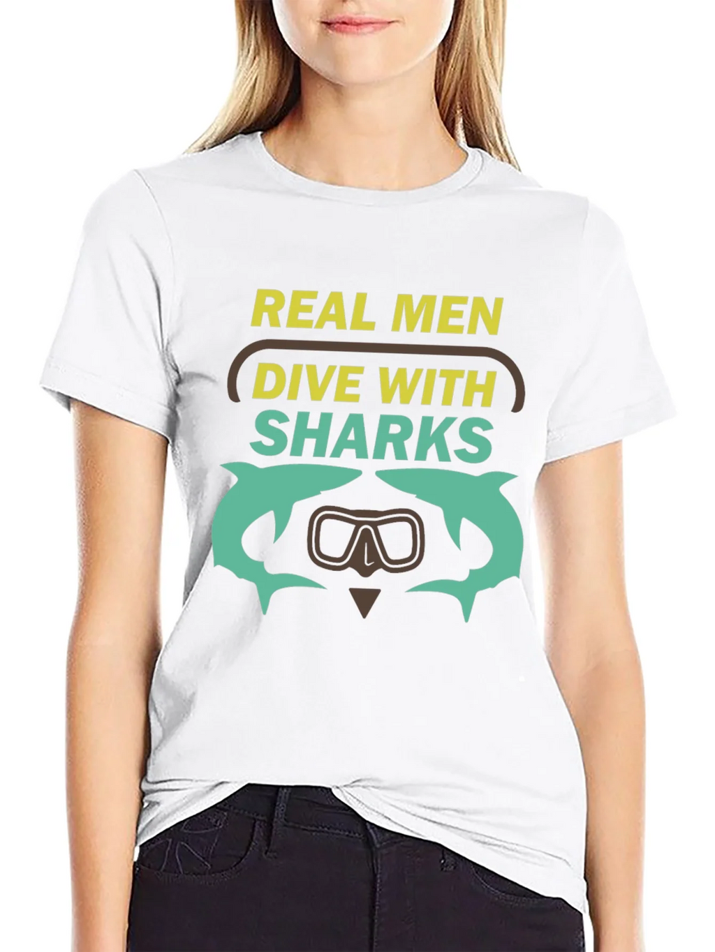 Real Men Dive With Sharks Graphic T-Shirt product image 11