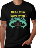 Real Men Dive With Sharks Graphic T-Shirt product image 1