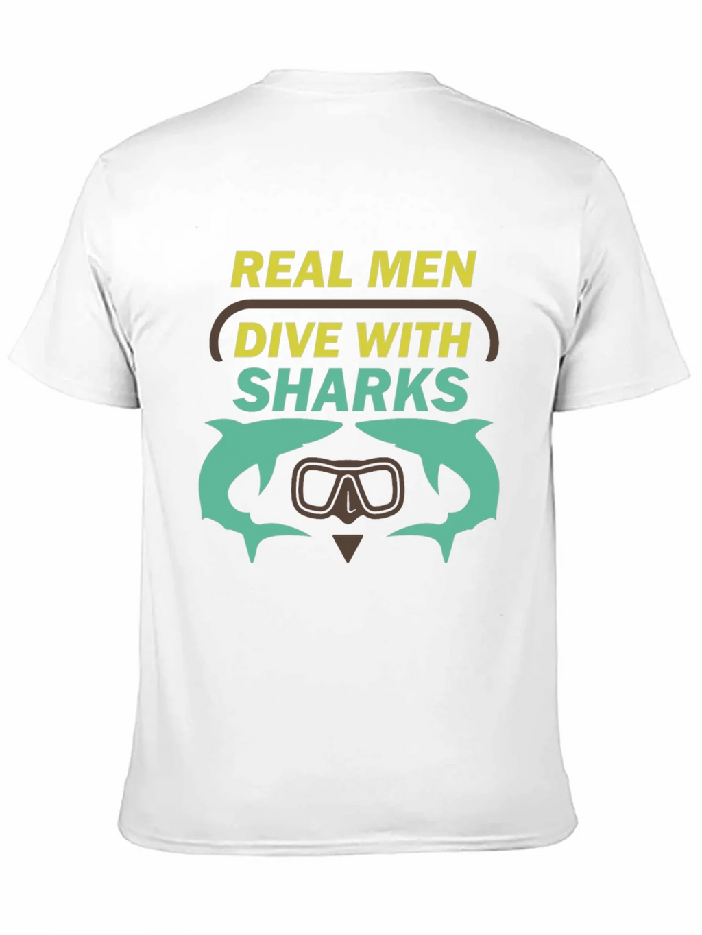 Real Men Dive With Sharks Graphic T-Shirt product image 2