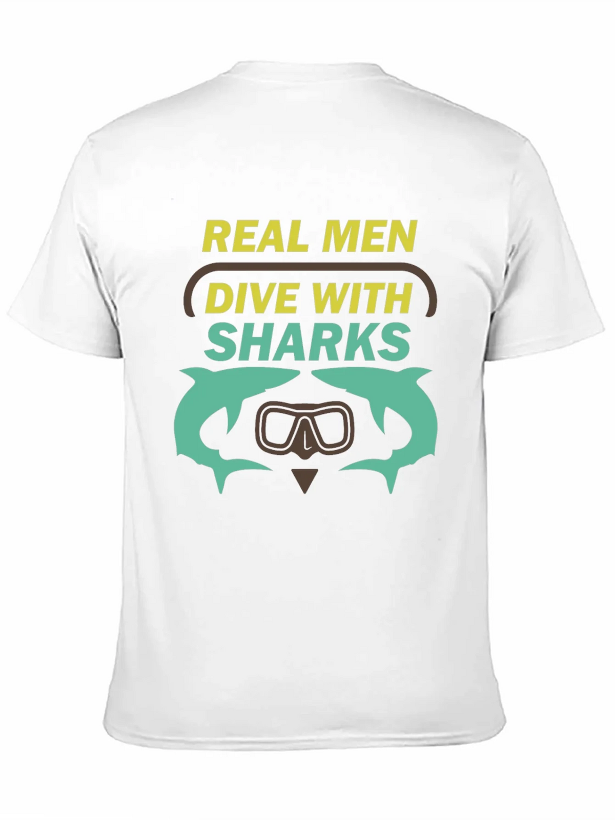 Real Men Dive With Sharks Graphic T-Shirt product image 2
