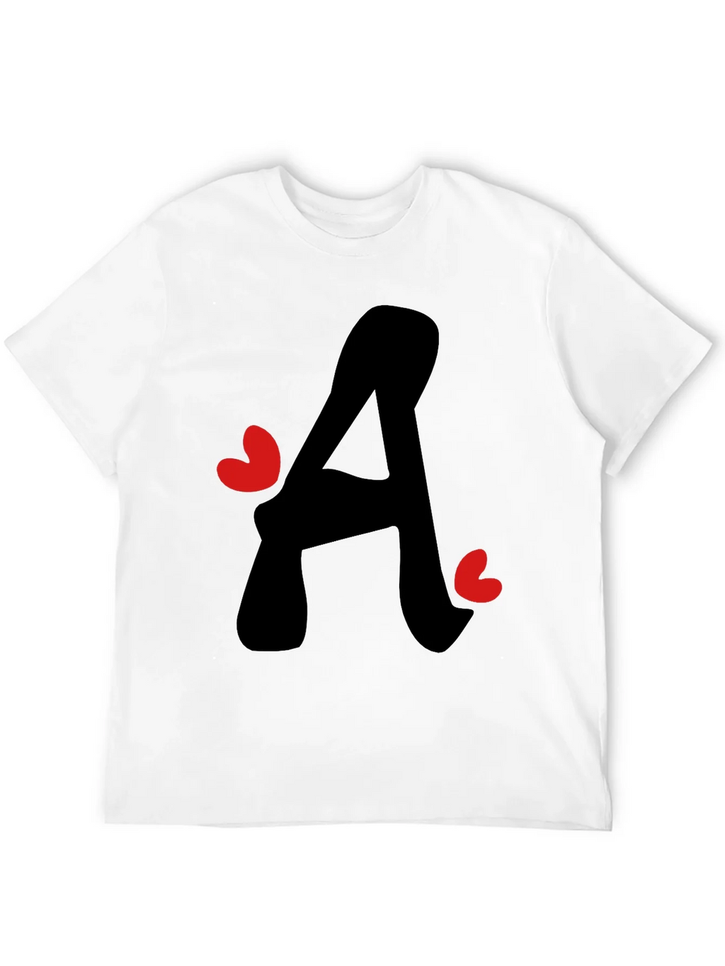 Letter A Heart Graphic Tee - Black T-Shirt product image 3