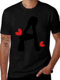 Letter A Heart Graphic Tee - Black T-Shirt product image 1