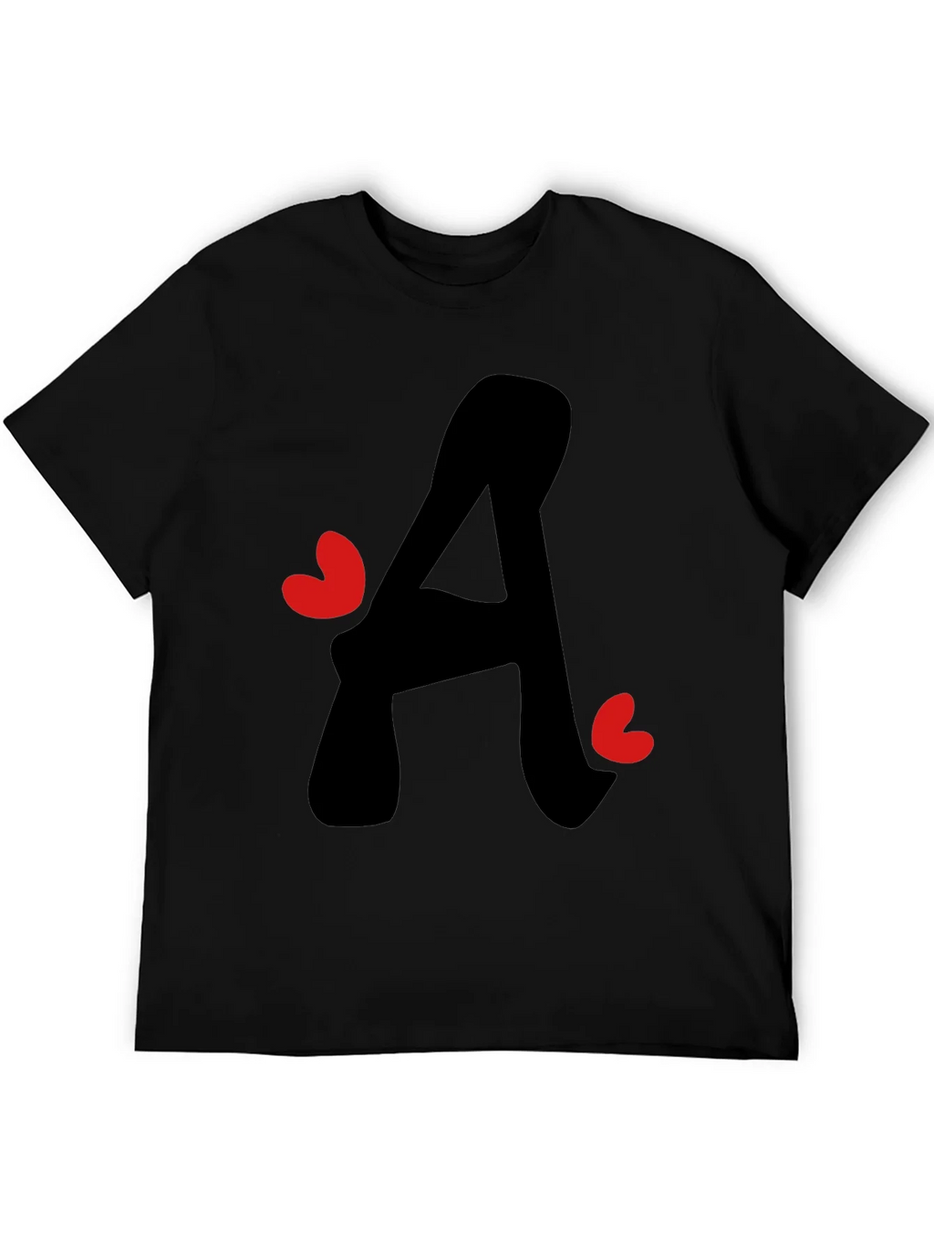 Letter A Heart Graphic Tee - Black T-Shirt product image 8