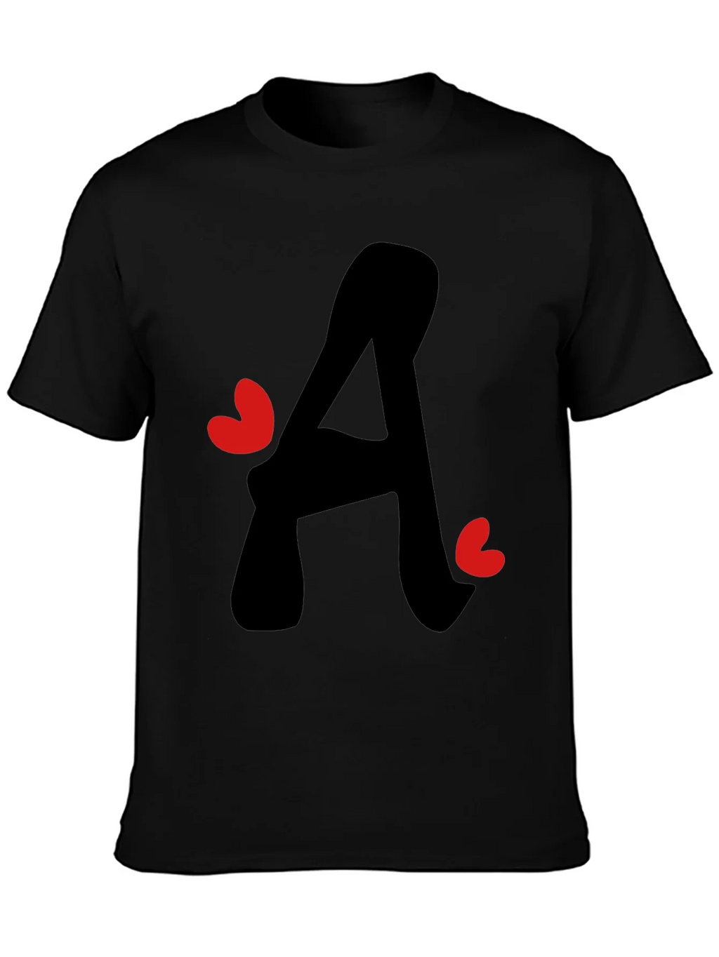 Letter A Heart Graphic Tee - Black T-Shirt product image 6