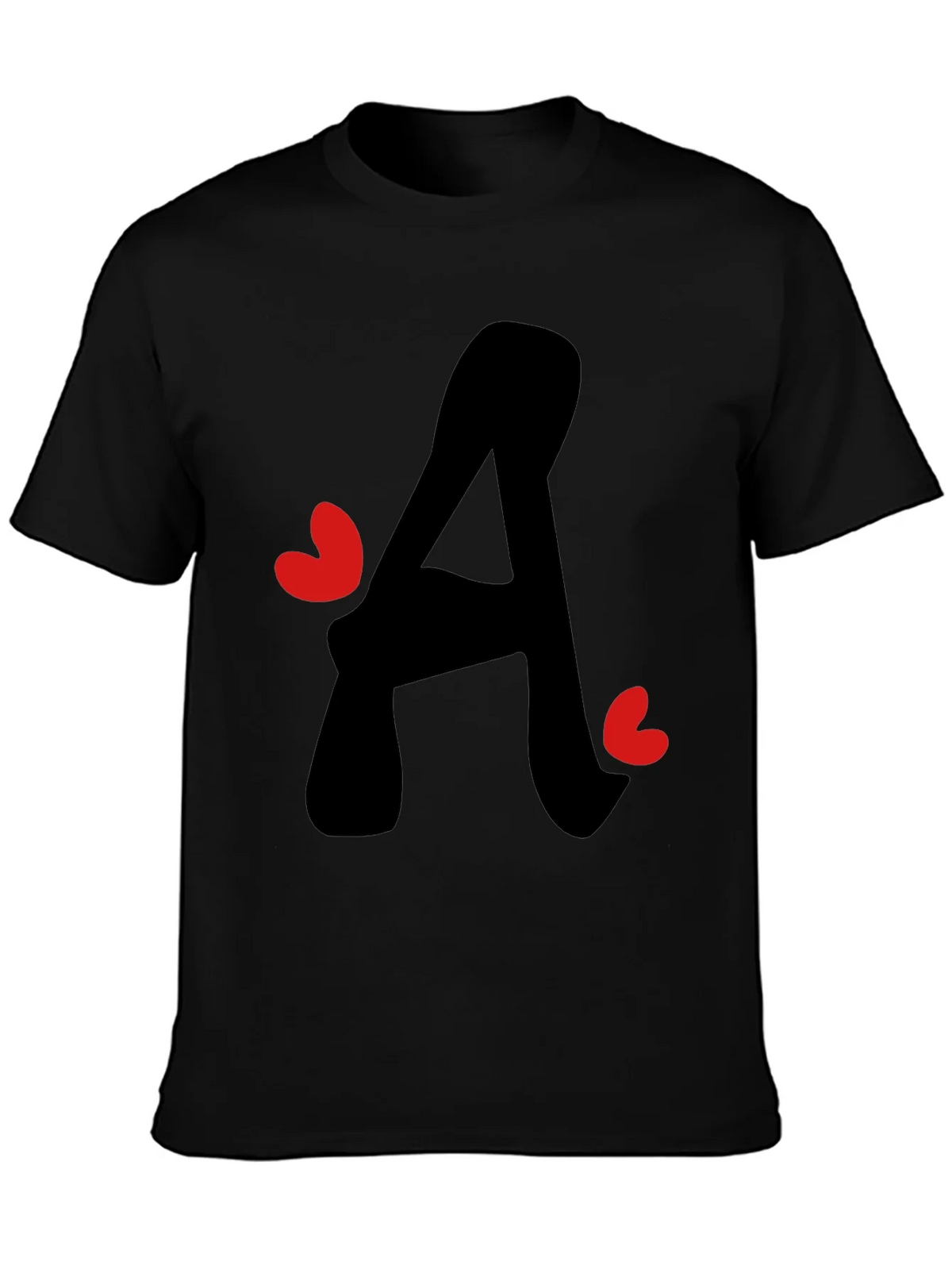 Letter A Heart Graphic Tee - Black T-Shirt product image 6