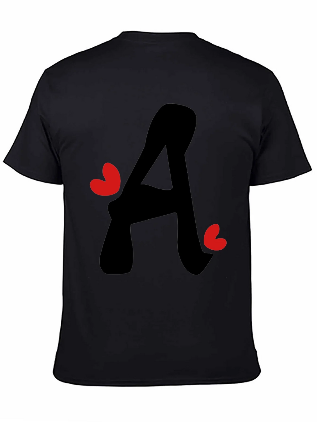 Letter A Heart Graphic Tee - Black T-Shirt product image 7