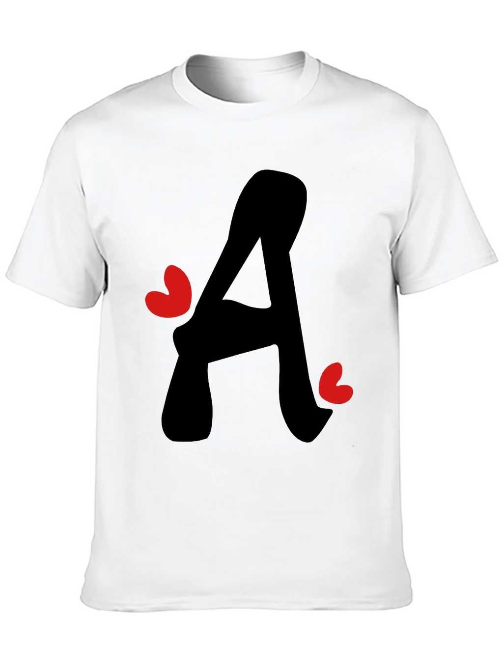 Letter A Heart Graphic Tee - Black T-Shirt product image 12