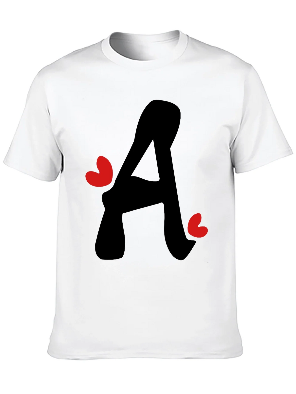 Letter A Heart Graphic Tee - Black T-Shirt product image 12