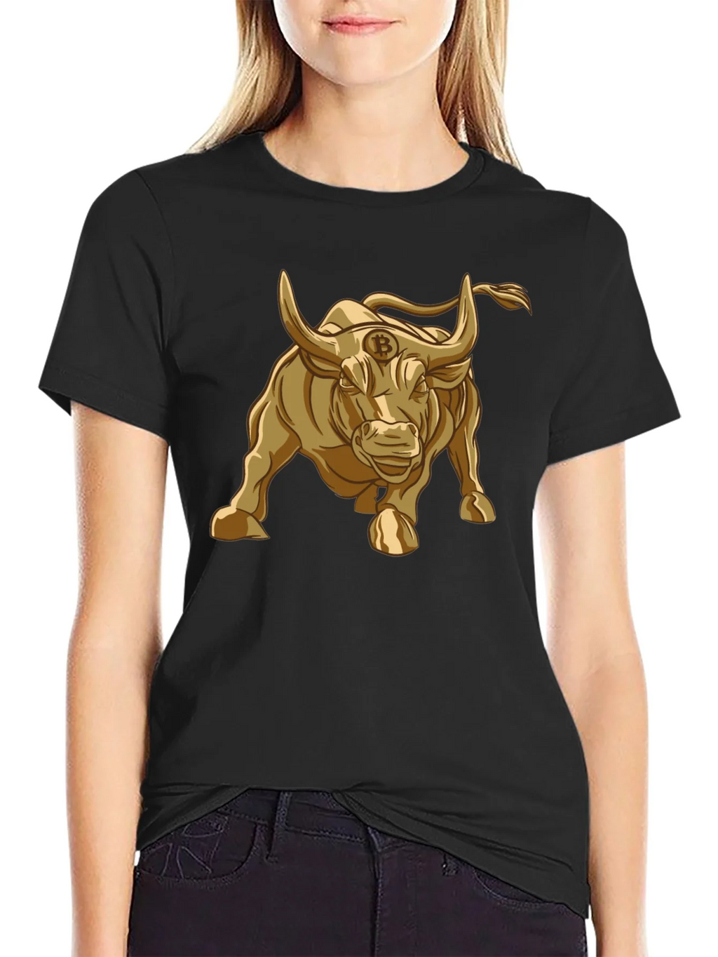 Bitcoin Bull T-Shirt - Golden Crypto Design product image 5