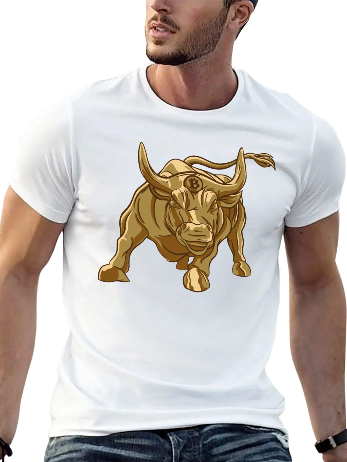 Bitcoin Bull T-Shirt - Golden Crypto Design product image 4