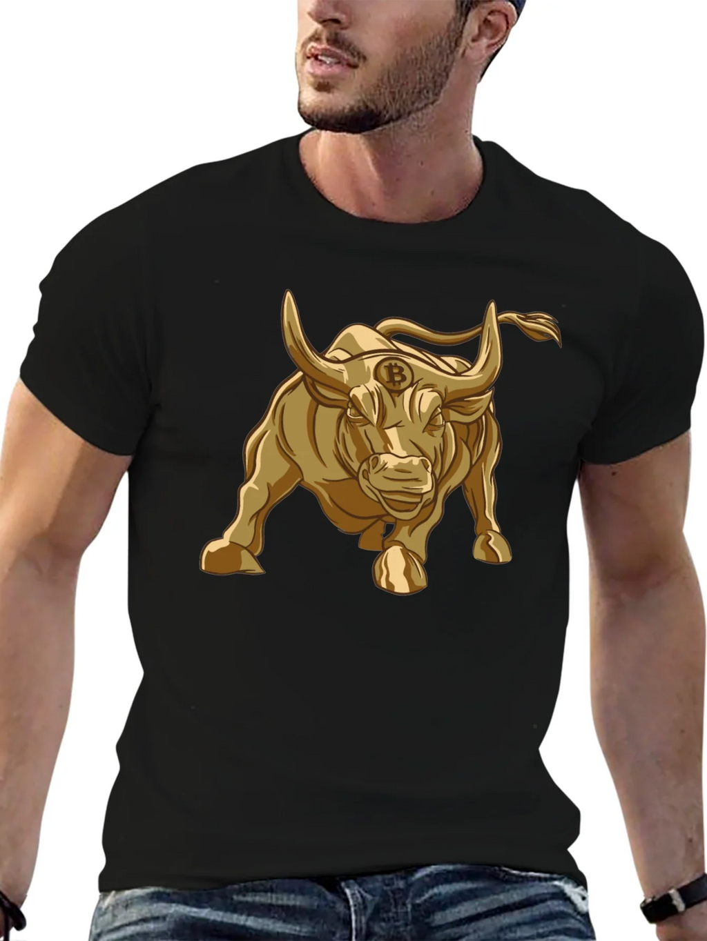 Bitcoin Bull T-Shirt - Golden Crypto Design product image 9
