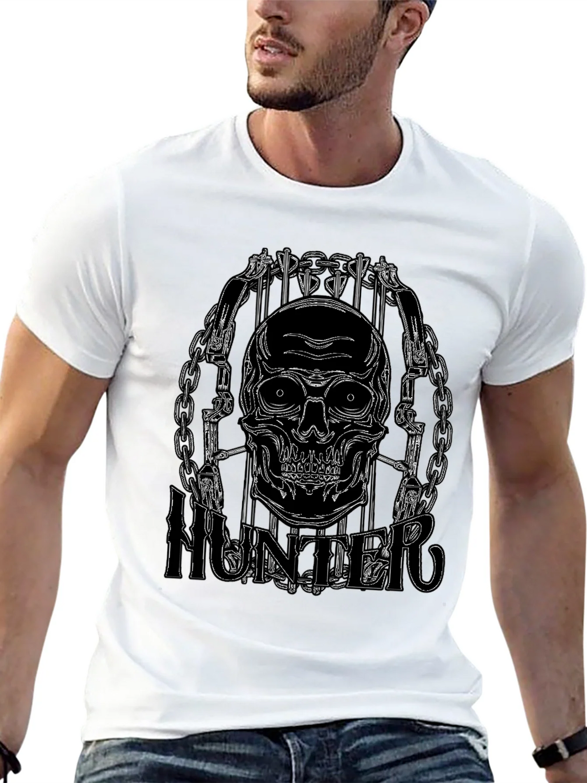 Skull Hunter Black Graphic Tee product image 4
