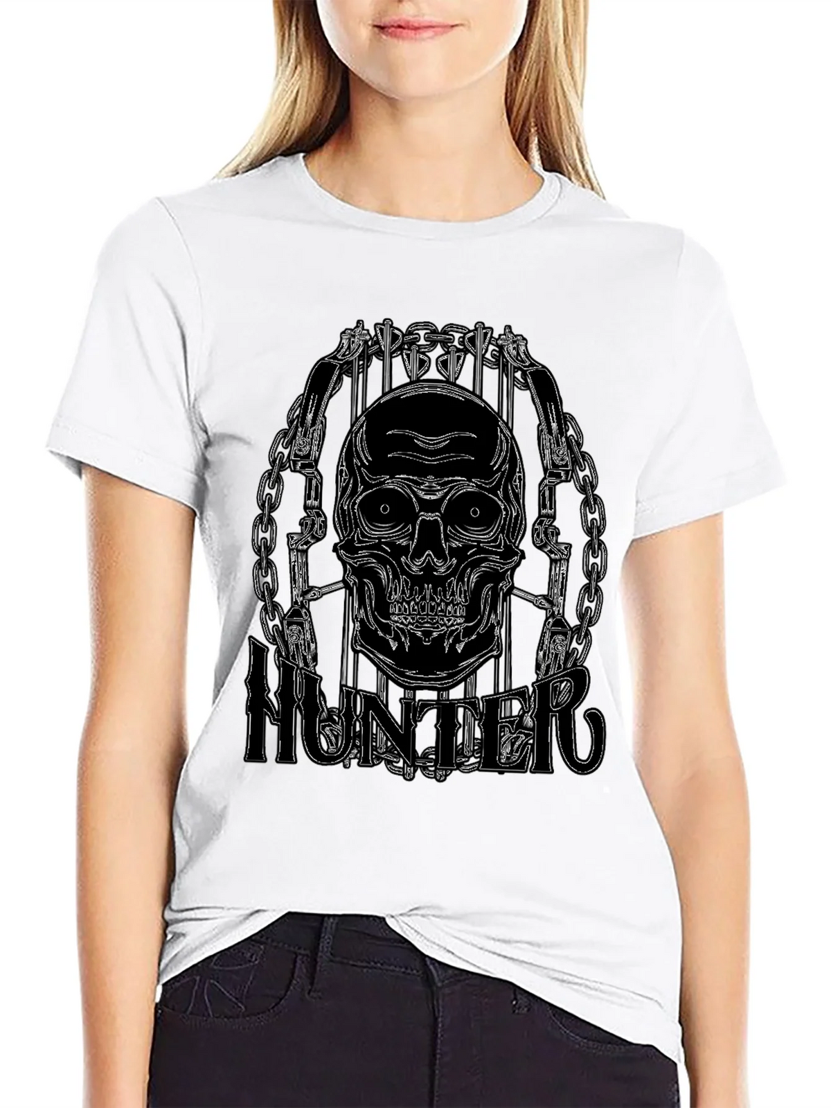 Skull Hunter Black Graphic Tee product image 11