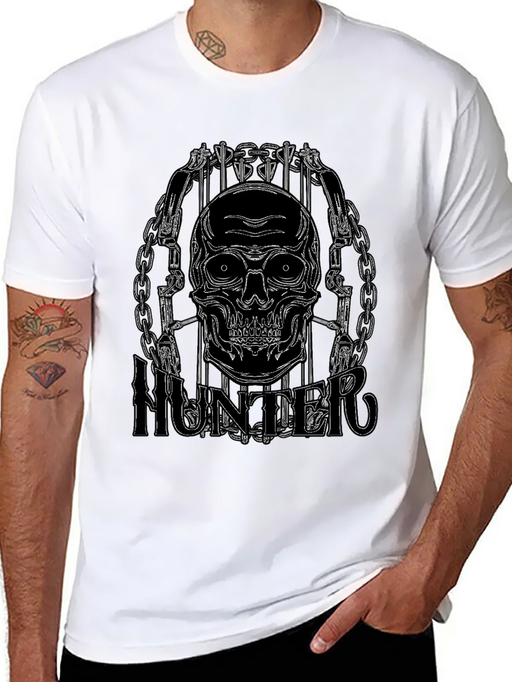 Skull Hunter Black Graphic Tee product image 10