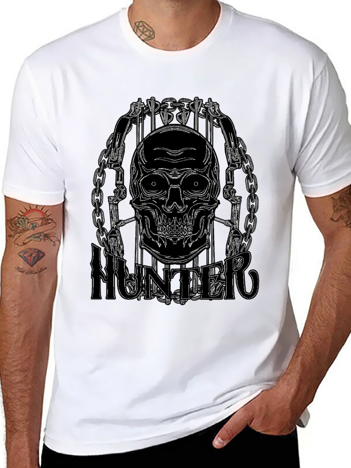 Skull Hunter Black Graphic Tee product image 10