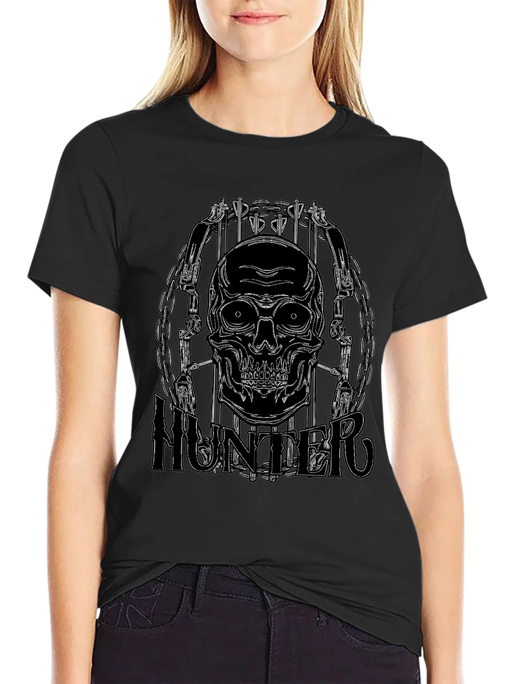 Skull Hunter Black Graphic Tee product image 5