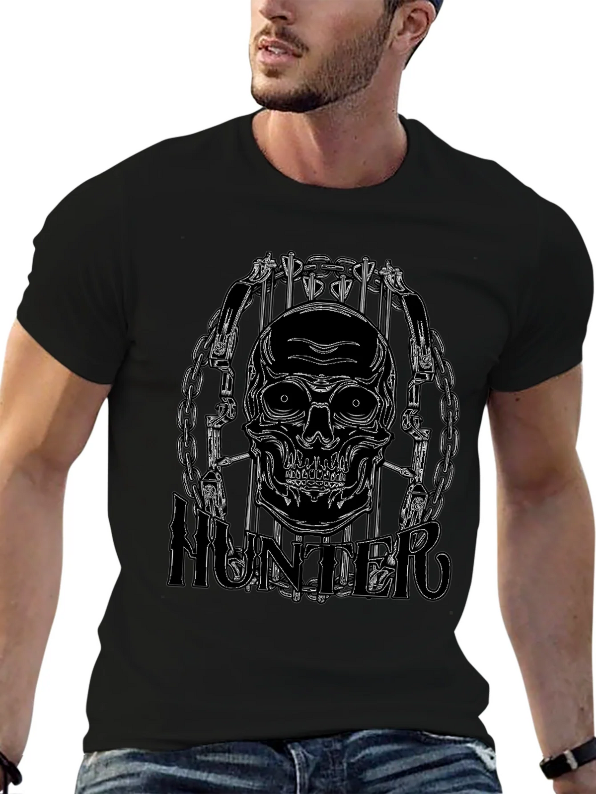 Skull Hunter Black Graphic Tee product image 9