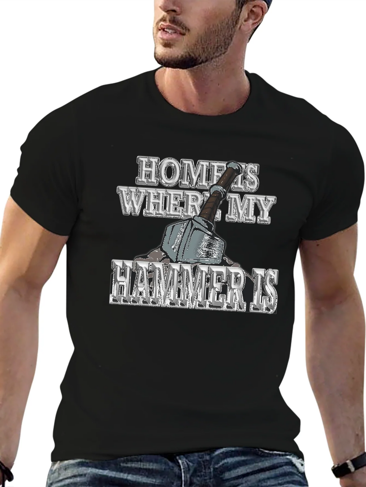 Home is Where My Hammer Is Mens Graphic T-Shirt product image 9