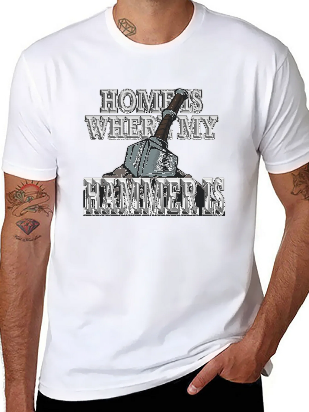 Home is Where My Hammer Is Mens Graphic T-Shirt product image 10