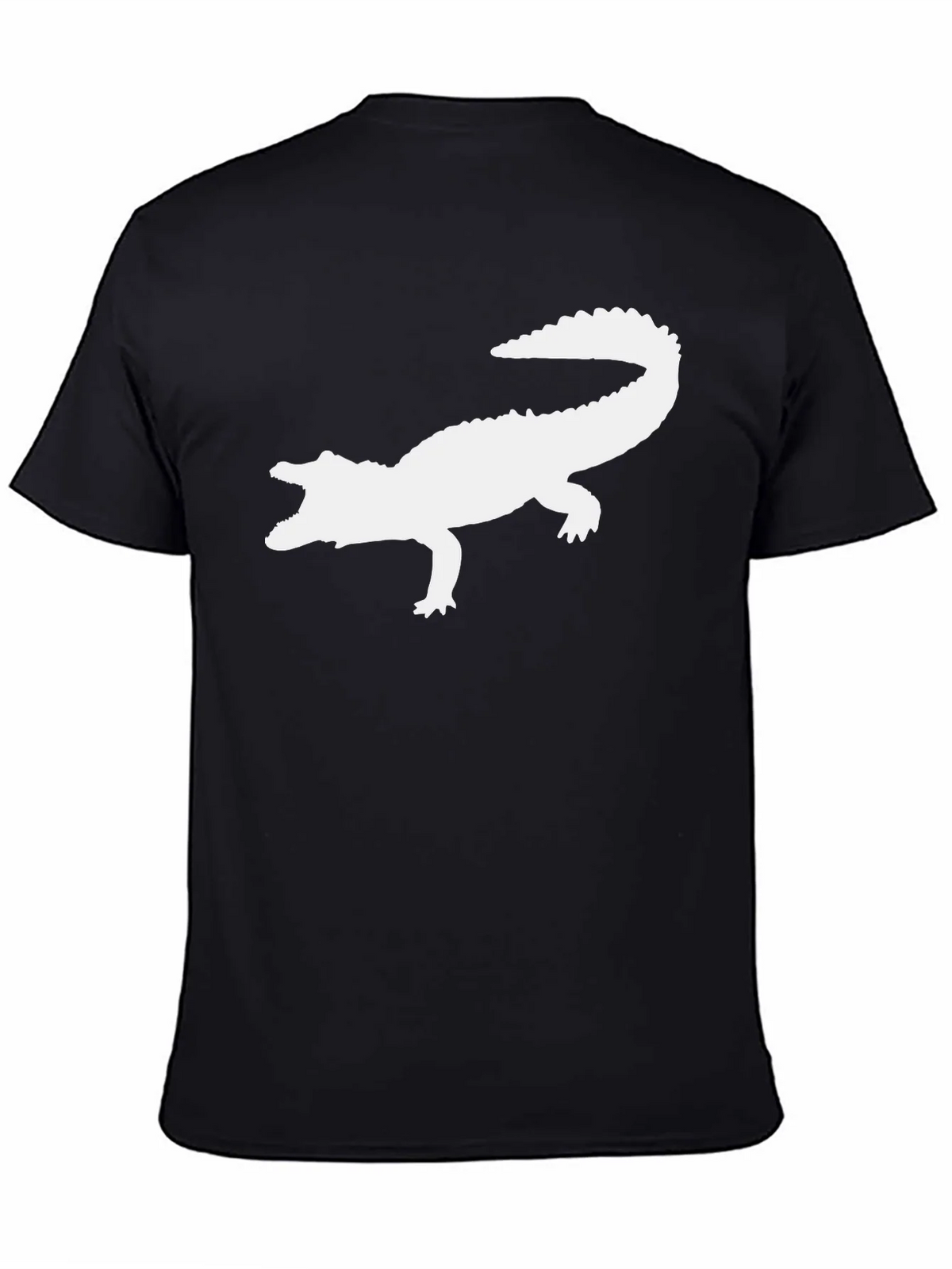 Crocodile Silhouette Graphic Tee - Black Cotton T-Shirt product image 6