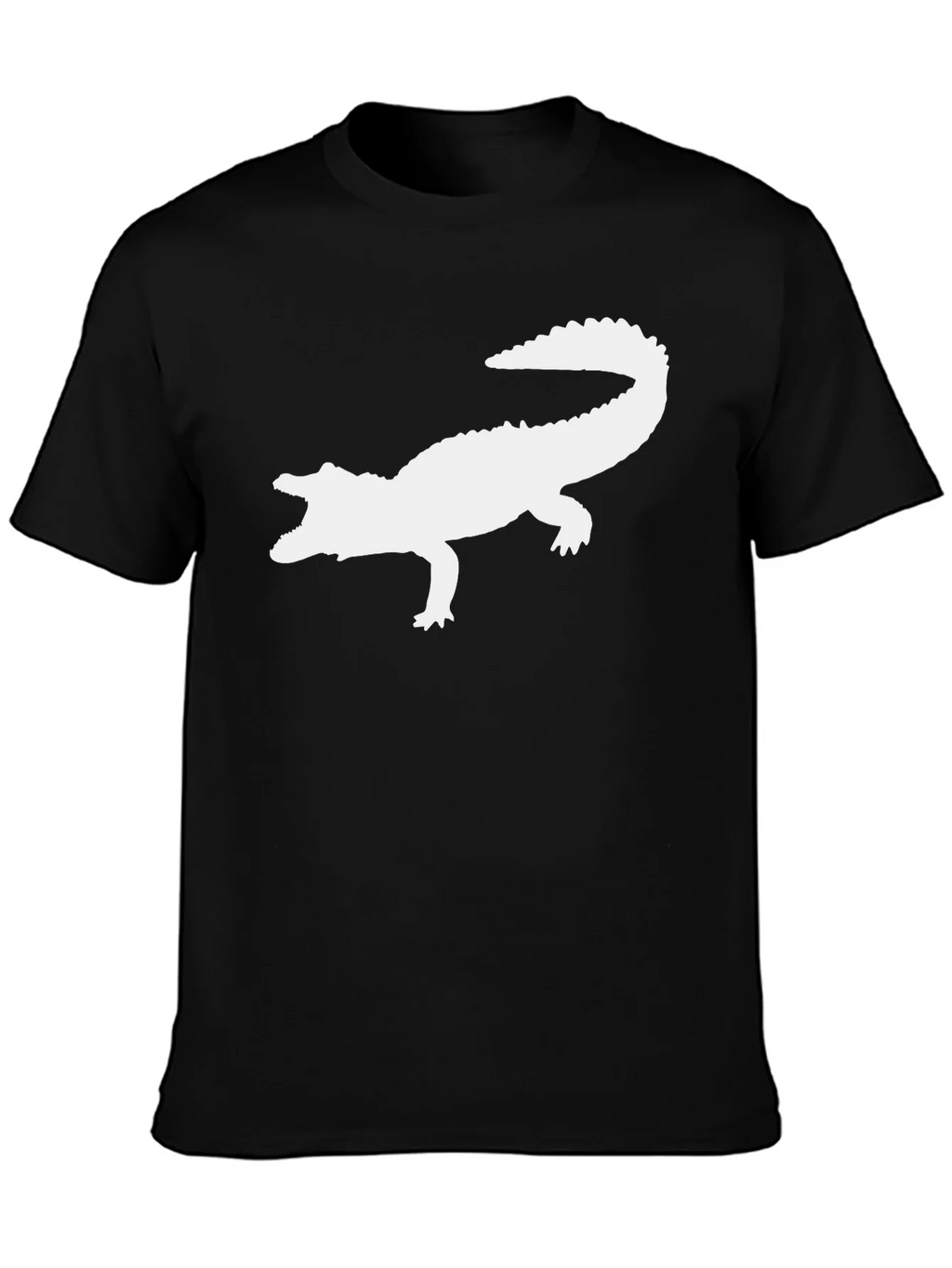 Crocodile Silhouette Graphic Tee - Black Cotton T-Shirt product image 5