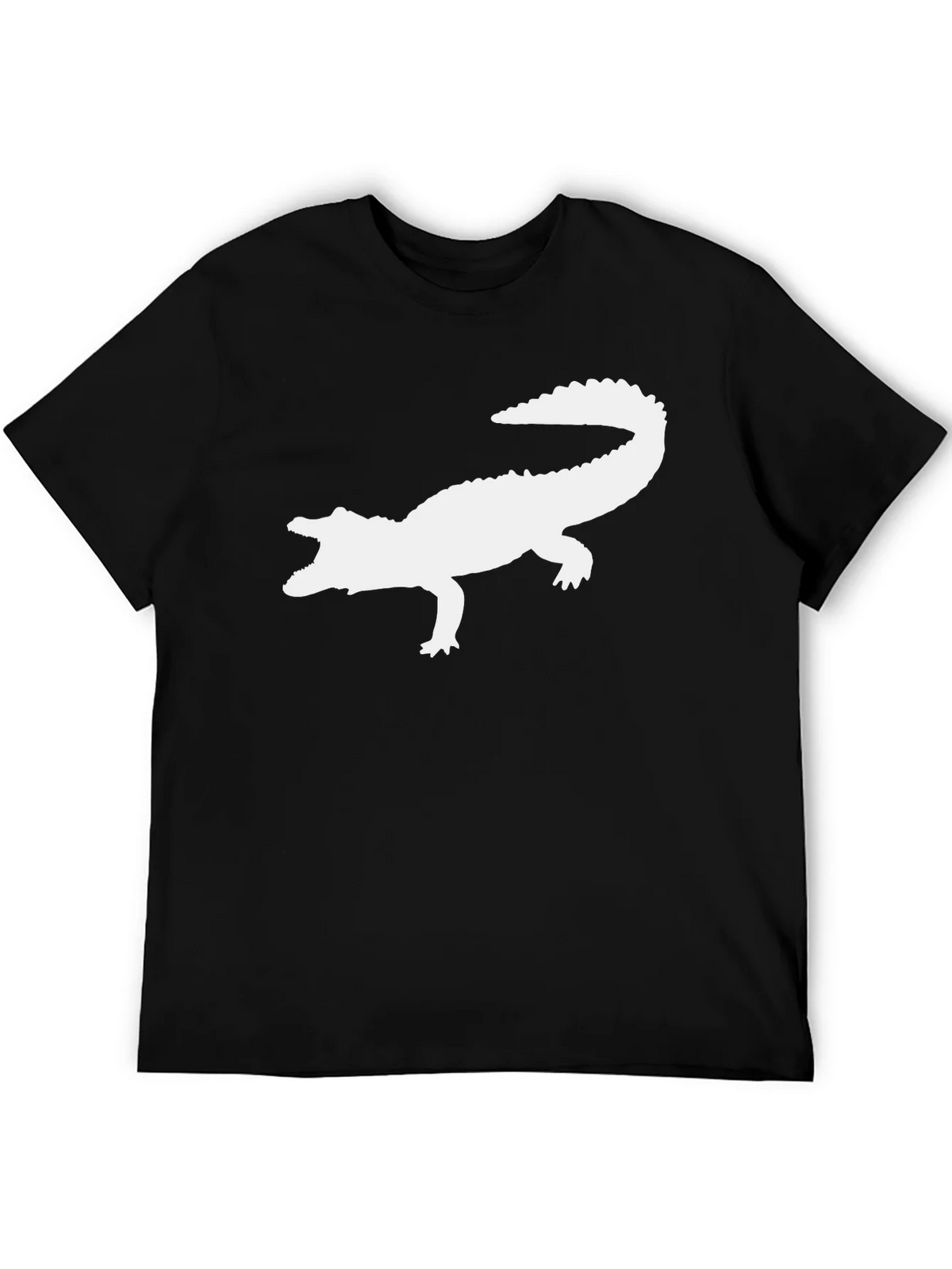 Crocodile Silhouette Graphic Tee - Black Cotton T-Shirt product image 7