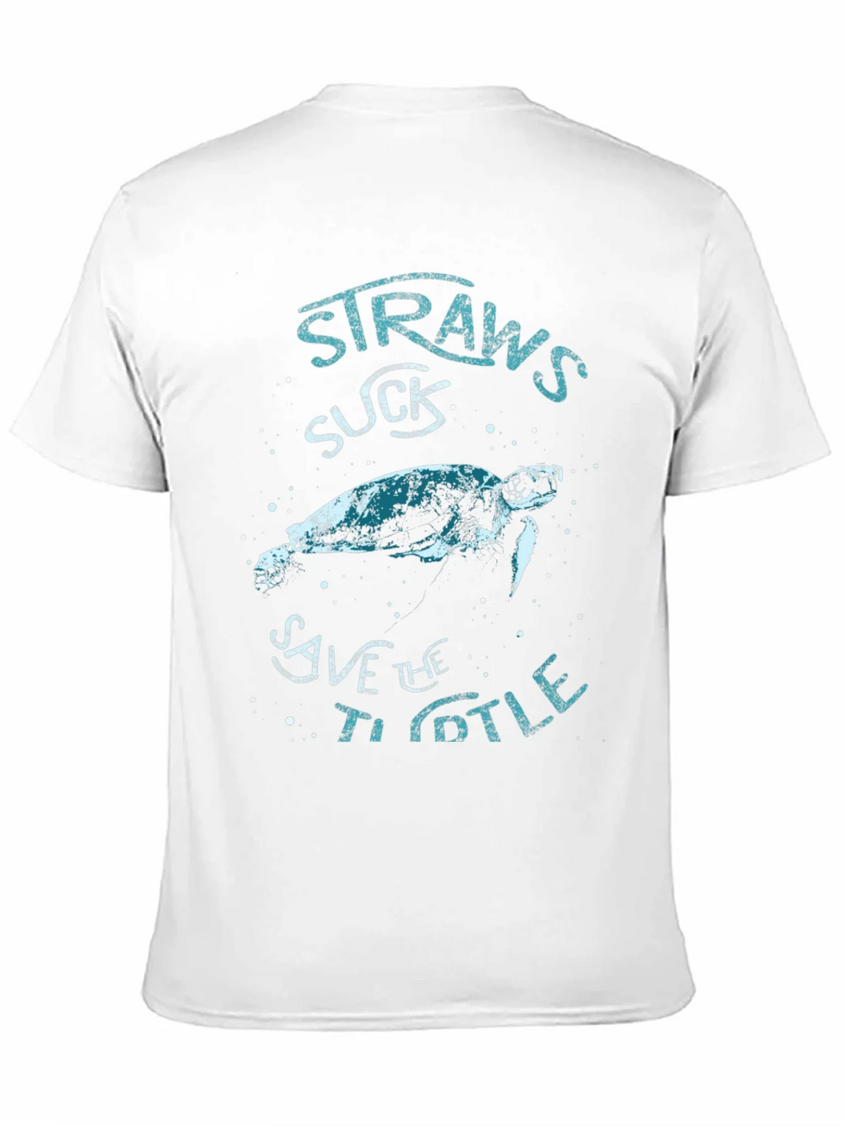 Straws Suck Save The Turtle T-Shirt product image 2