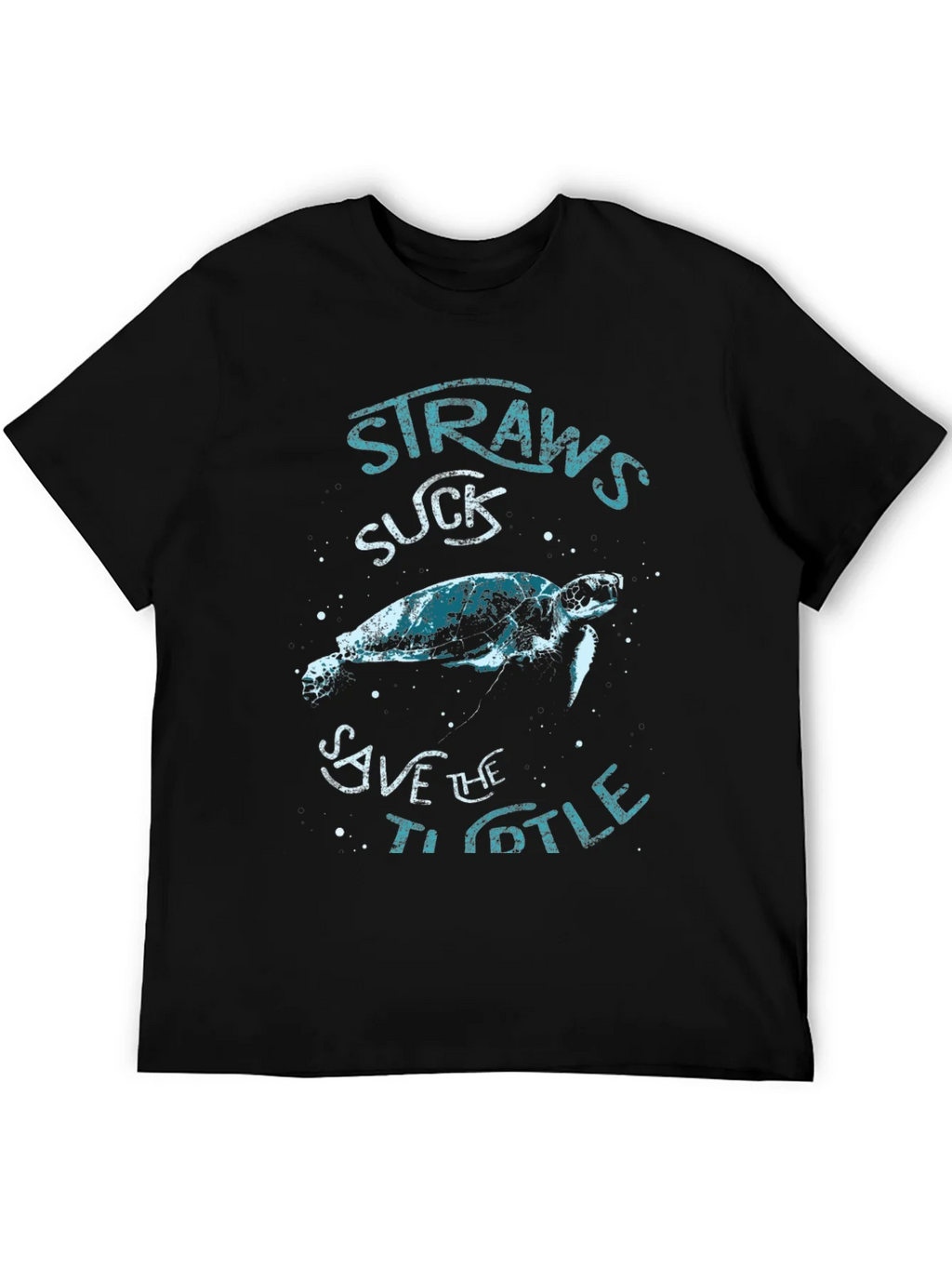 Straws Suck Save The Turtle T-Shirt product image 8