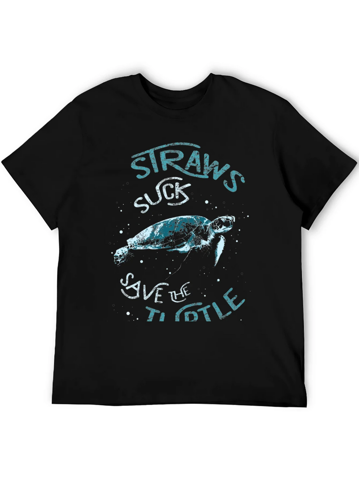 Straws Suck Save The Turtle T-Shirt product image 8