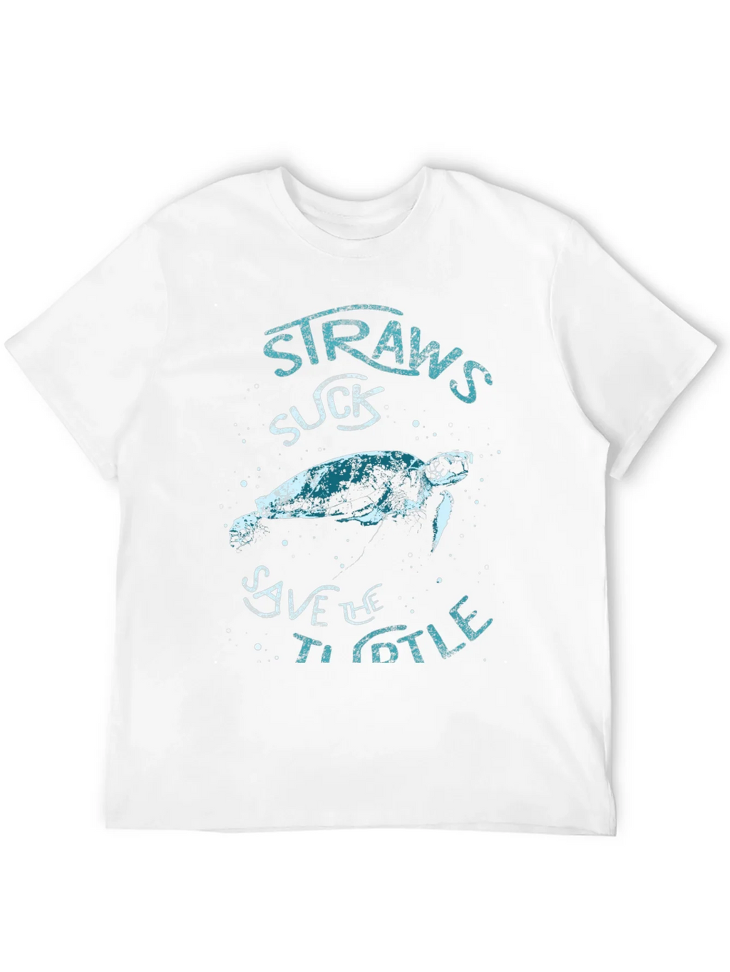 Straws Suck Save The Turtle T-Shirt product image 3