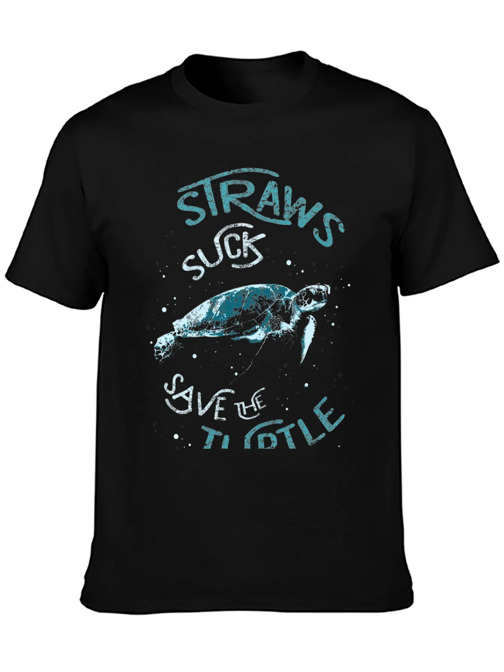 Straws Suck Save The Turtle T-Shirt product image 6