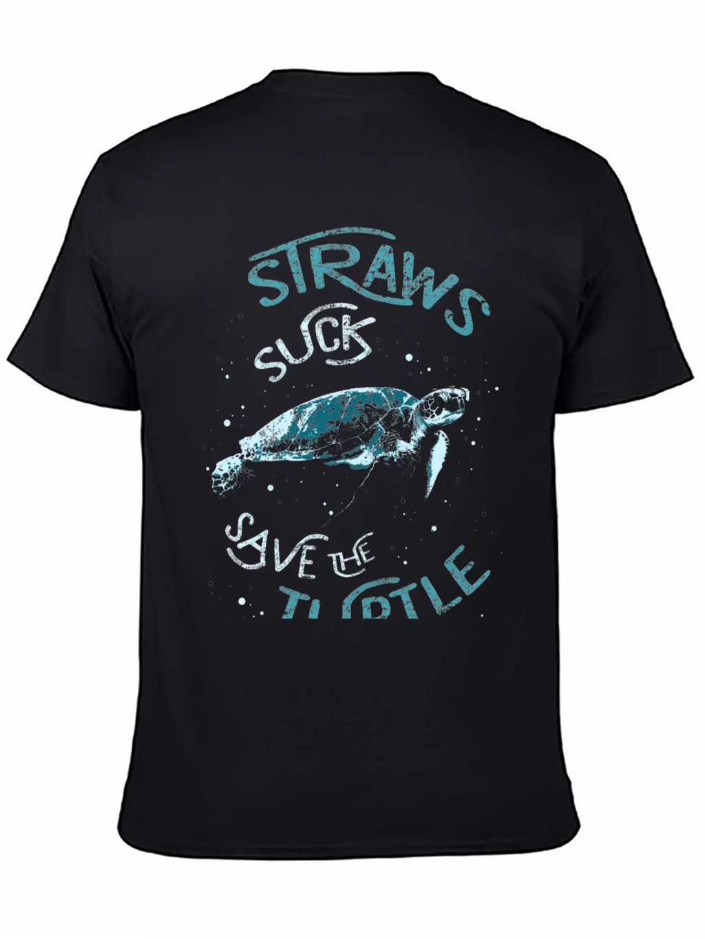 Straws Suck Save The Turtle T-Shirt product image 7